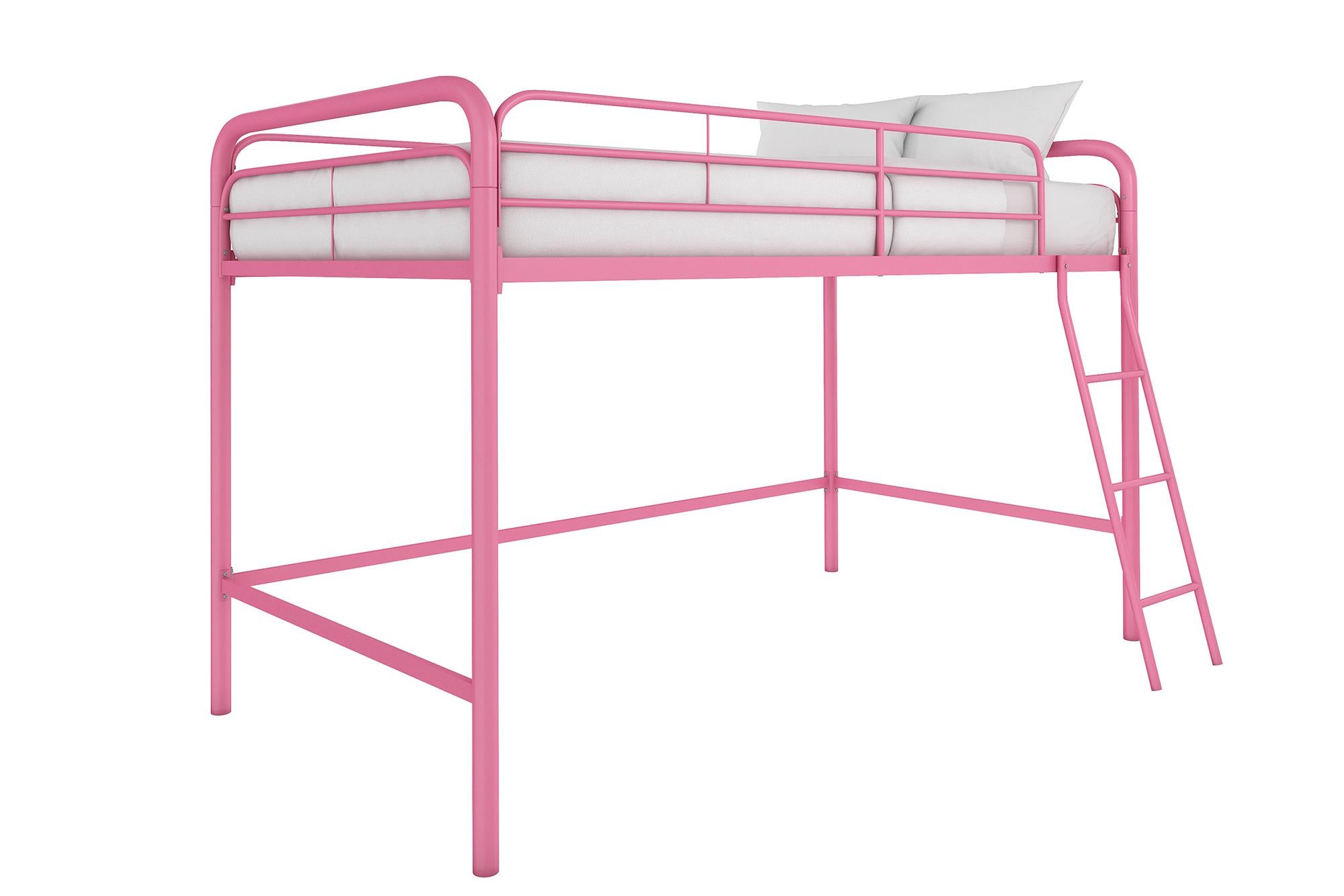 DHP Jett Kids' Low Loft Bed - Pink - Twin