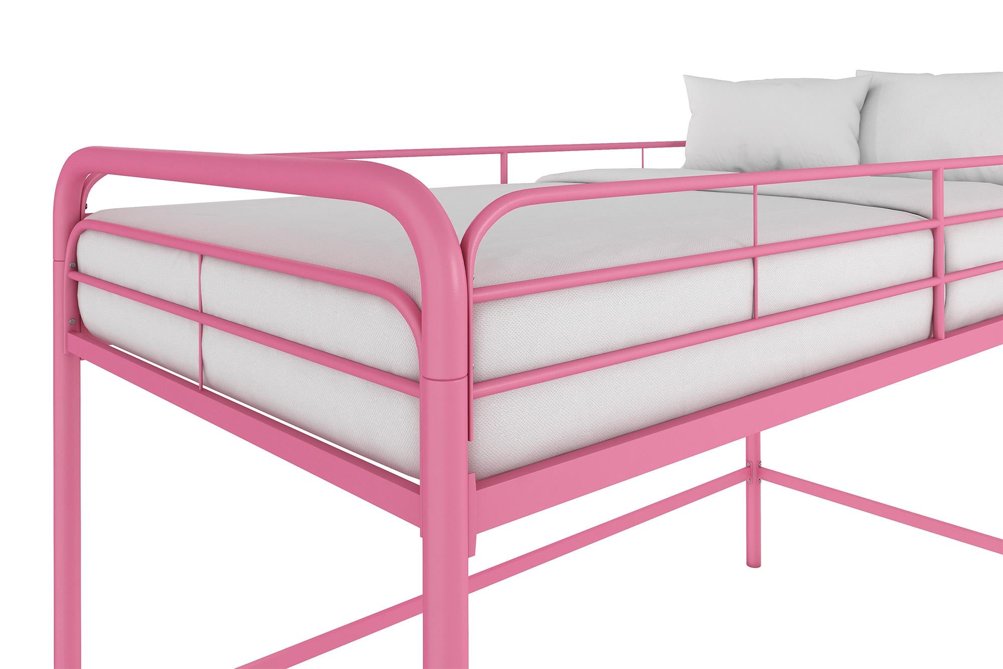 DHP Jett Kids' Low Loft Bed - Pink - Twin