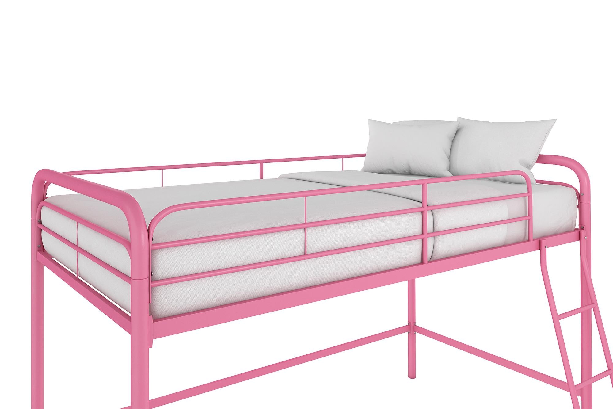 DHP Jett Kids' Low Loft Bed - Pink - Twin