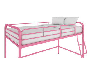 DHP Jett Kids' Low Loft Bed - Pink - Twin