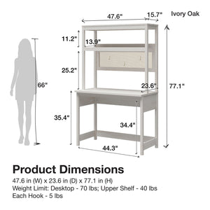 Mr. Kate Tess Standing Desktop & Workstation - Ivory Oak