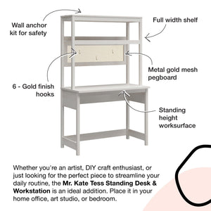 Mr. Kate Tess Standing Desktop & Workstation - Ivory Oak