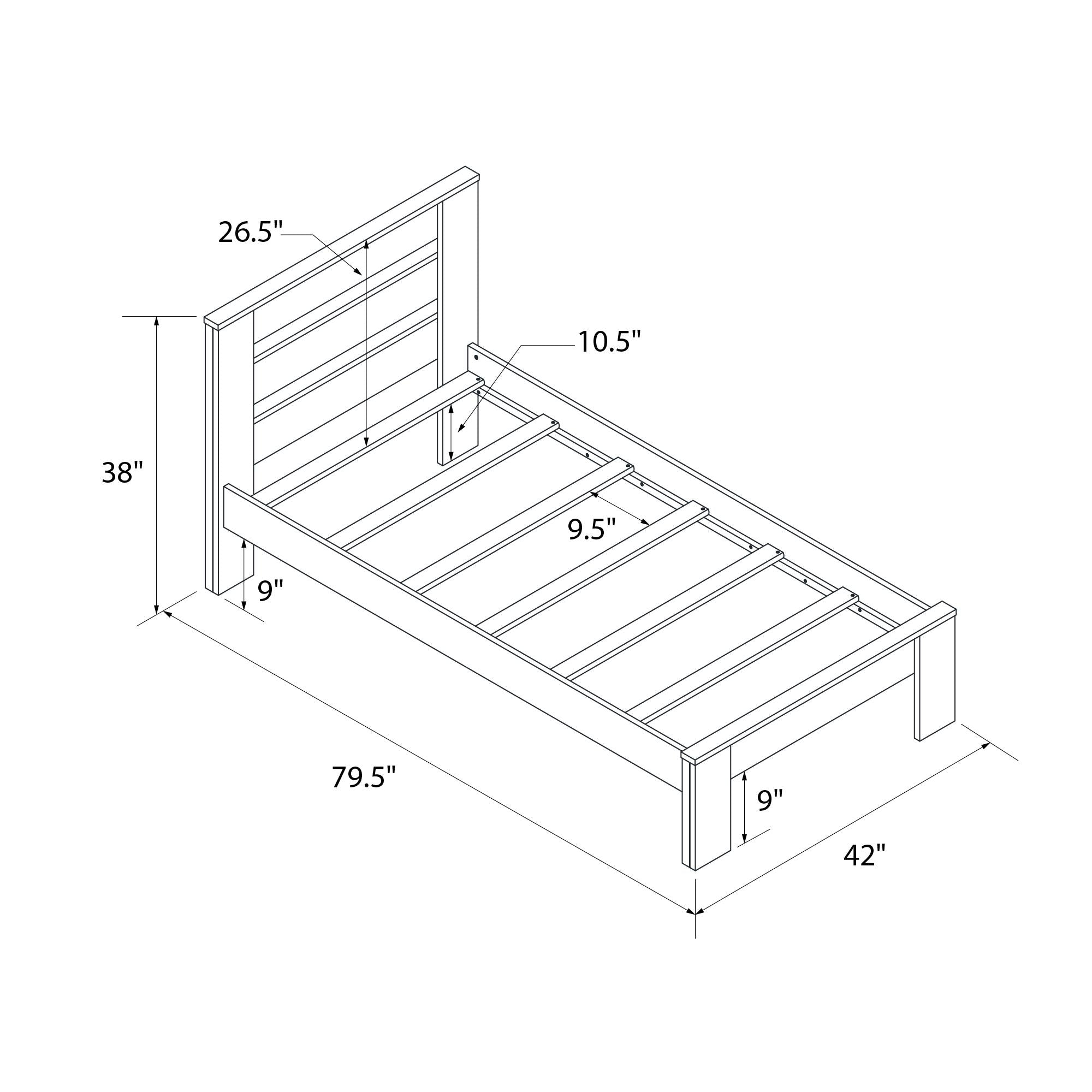 DHP Jaymee Kids' Wood Bed Frame - Sandy Pine - Twin