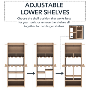 Systembuild Evolution Benford 48" Extra Large Vertical Wall Mount Tool Organizer - Raw Board