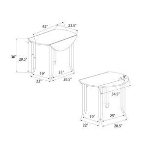 DHP Jersey 3-Piece Drop Leaf Wood Dining Set - Oyster