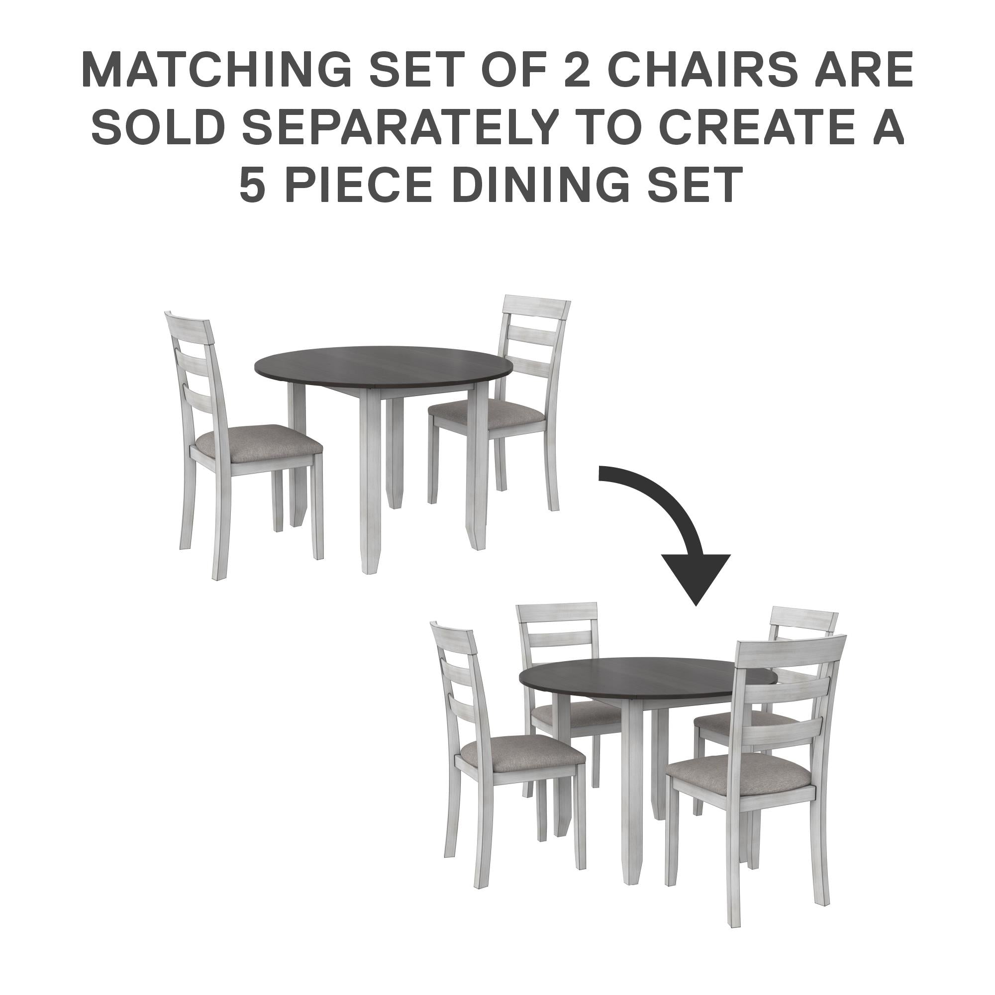 DHP Jersey 3-Piece Drop Leaf Wood Dining Set - Oyster