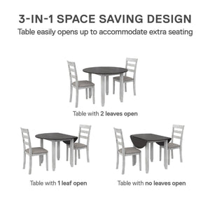 DHP Jersey 3-Piece Drop Leaf Wood Dining Set - Oyster