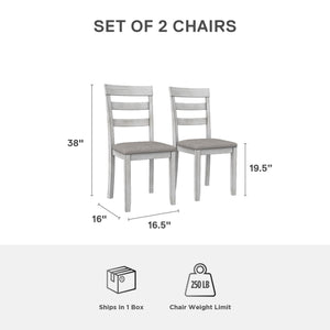 DHP Jersey Wood Dining Chairs, Set of 2 - Oyster - Set of 2