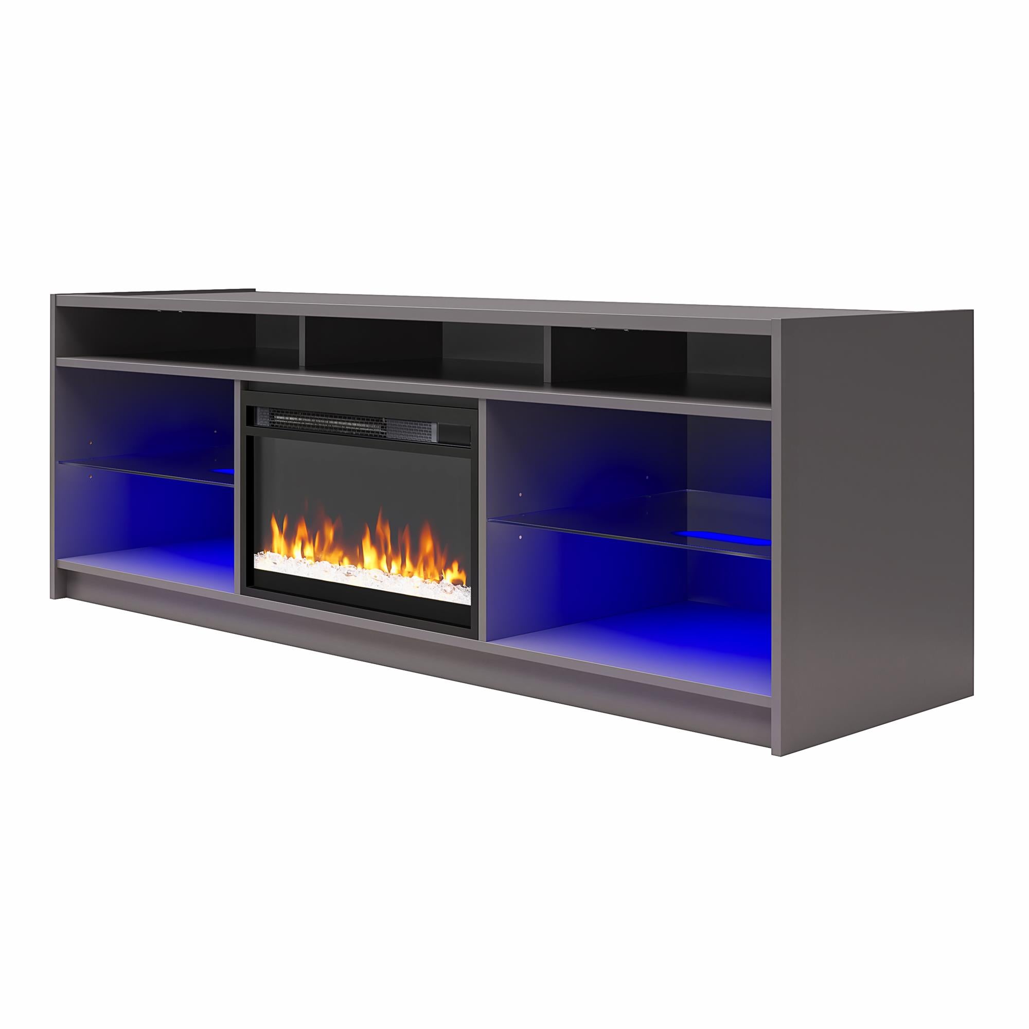 Ameriwood Home Luna Electric Fireplace TV Stand for TVs up to 65" - Graphite Grey