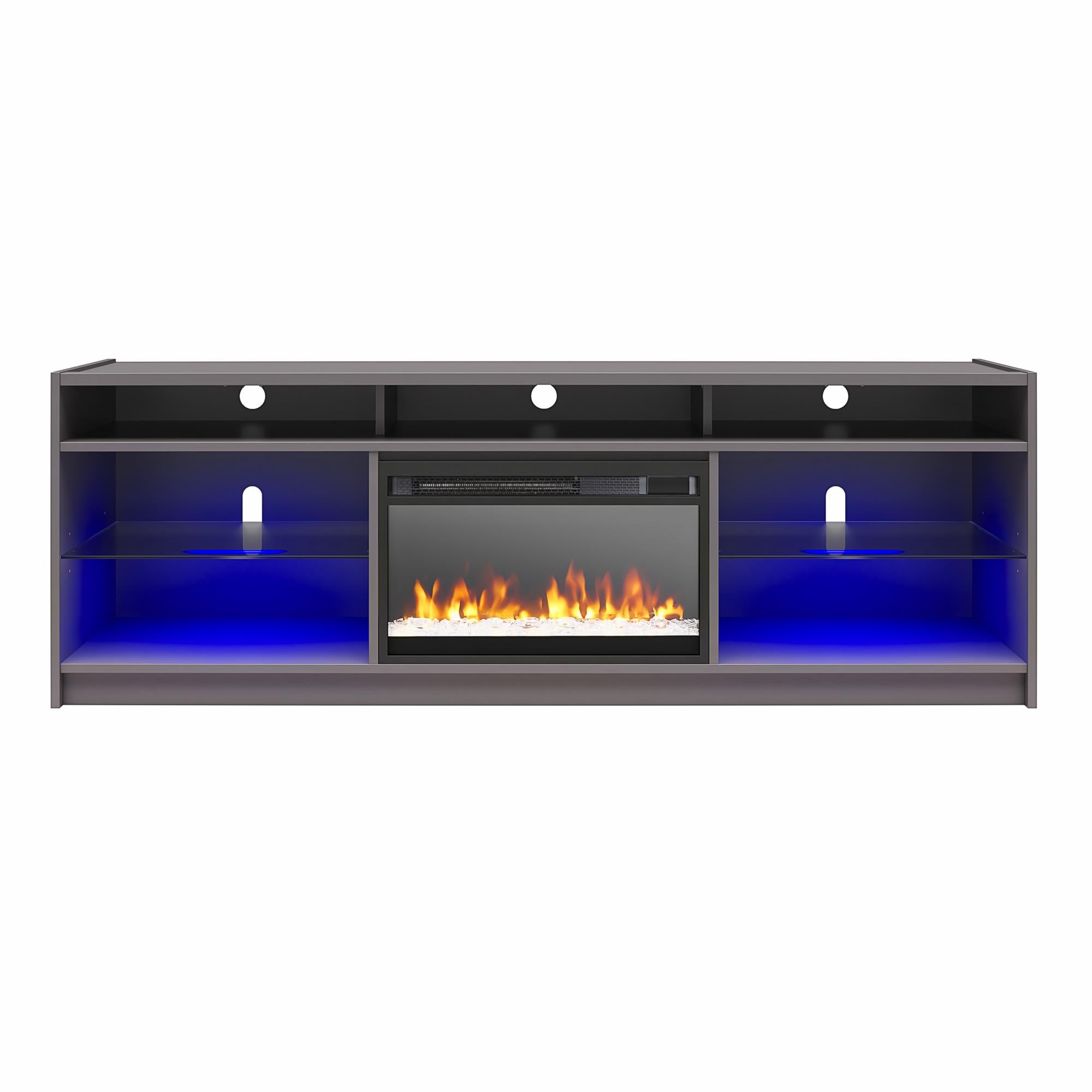Ameriwood Home Luna Electric Fireplace TV Stand for TVs up to 65" - Graphite Grey