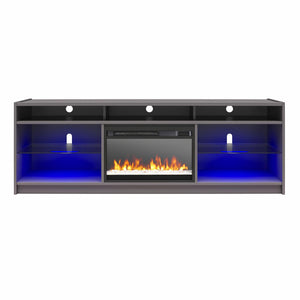 Ameriwood Home Luna Electric Fireplace TV Stand for TVs up to 65" - Graphite Grey