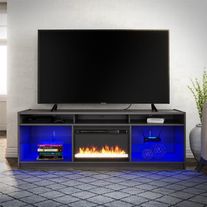 Ameriwood Home Luna Fireplace TV Stand for TVs up to 75" - Graphite Grey