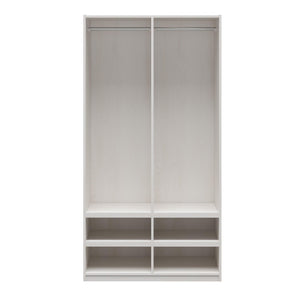 Systembuild Evolution Suite Style Modular Extra Wide Wardrobe with Open Shelves - Magnolia Oak