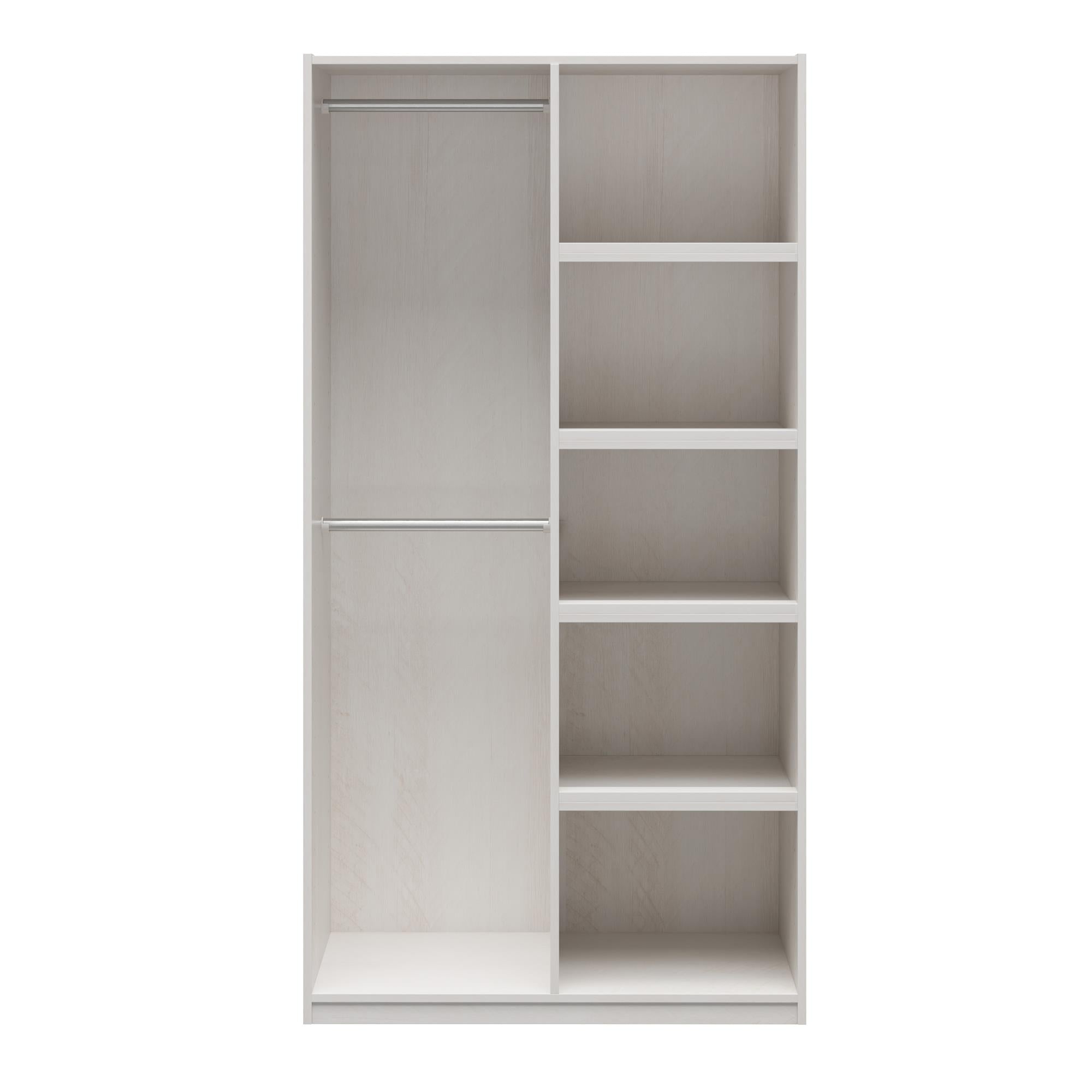 Systembuild Evolution Suite Style Modular Extra Wide Wardrobe with Open Shelves - Magnolia Oak