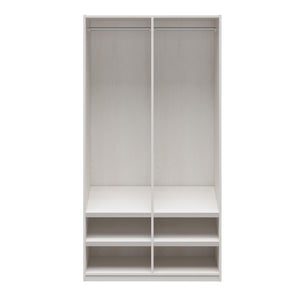 Systembuild Evolution Suite Style Modular Extra Wide Wardrobe with Open Shelves - Magnolia Oak