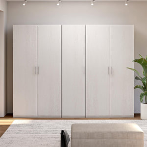 Systembuild Evolution Suite Style Modular Extra Wide Wardrobe with Open Shelves - Magnolia Oak