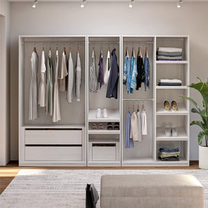 Systembuild Evolution Suite Style Modular Extra Wide Wardrobe with Drawers - Magnolia Oak