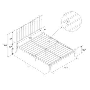 DHP Giulia Modern Metal Bed Frame - Gold - Queen
