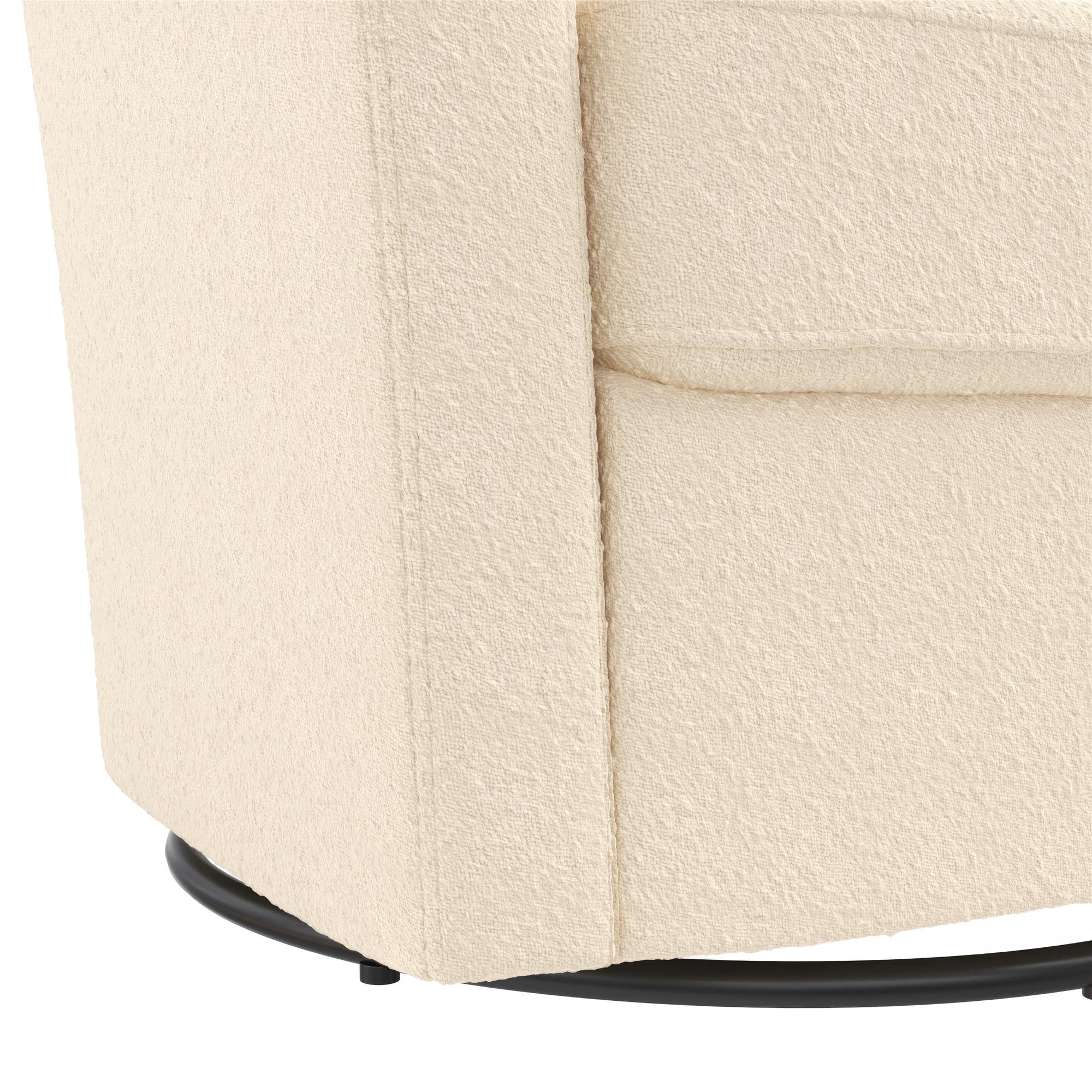 DHP Gentle Swivel Accent Chair - Ivory Boucle