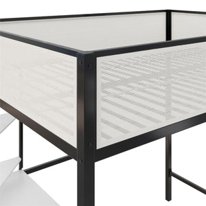 Novogratz Axel Full Loft Bed with Desk & Shelves - White/Black - Full