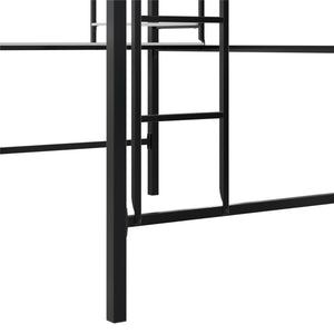 Novogratz Axel Full Loft Bed with Desk & Shelves - White/Black - Full