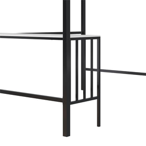 Novogratz Axel Full Loft Bed with Desk & Shelves - White/Black - Full
