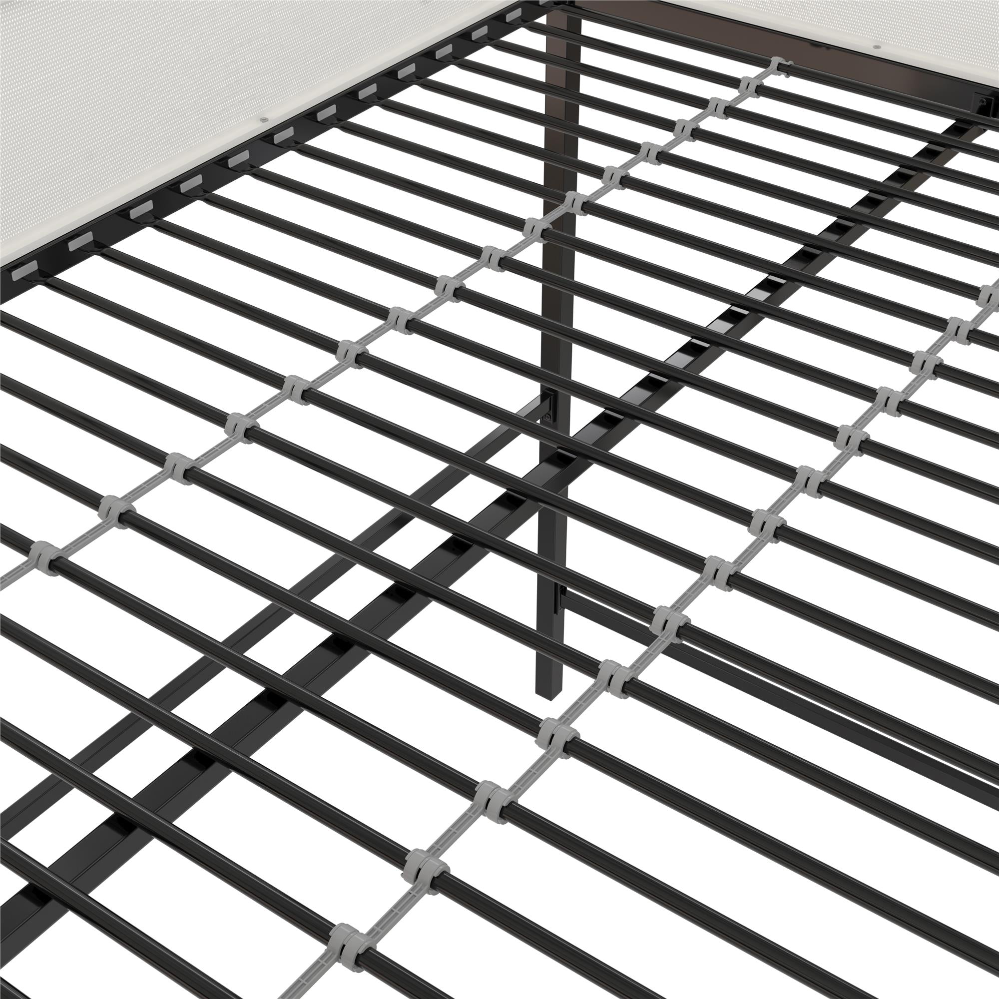 Novogratz Axel Full Loft Bed with Desk & Shelves - White/Black - Full