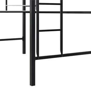 Novogratz Axel Twin Loft Bed with Desk & Shelves - White/Black - Twin