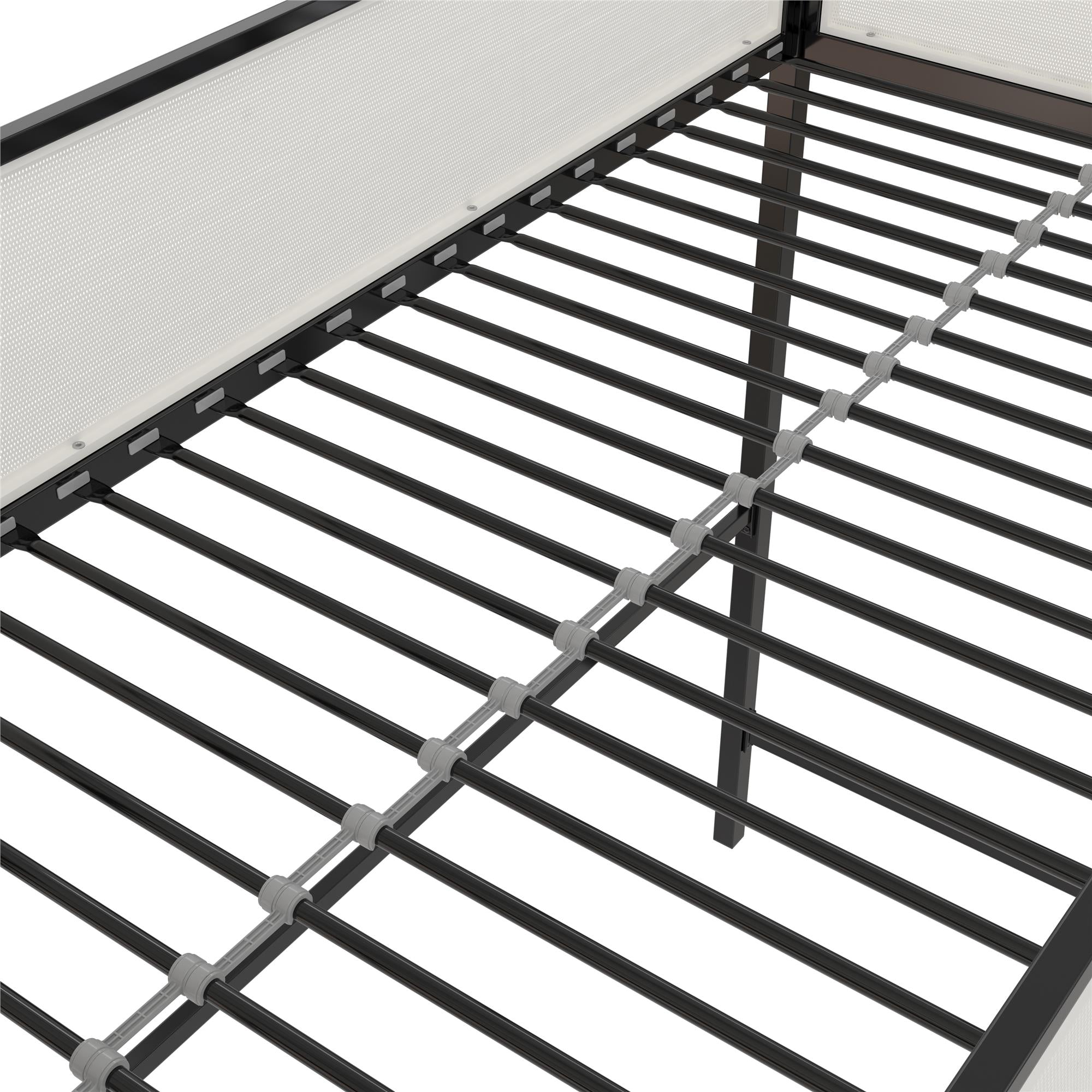 Novogratz Axel Twin Loft Bed with Desk & Shelves - White/Black - Twin