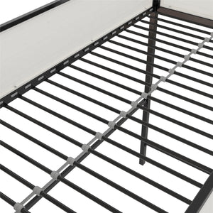 Novogratz Axel Twin Loft Bed with Desk & Shelves - White/Black - Twin