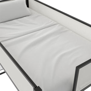Novogratz Axel Twin Loft Bed with Desk & Shelves - White/Black - Twin
