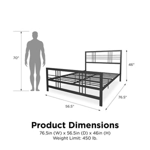 DHP Burbank Metal Bed - Black - Full
