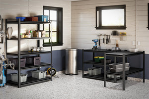 Systembuild Evolution Rack-Tite 5-Shelf Toolless Steel Frame Garage Storage Shelving Unit - Pewter