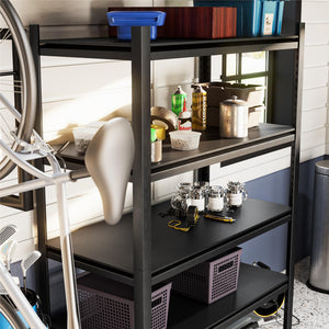 Systembuild Evolution Rack-Tite 5-Shelf Toolless Steel Frame Garage Storage Shelving Unit - Pewter