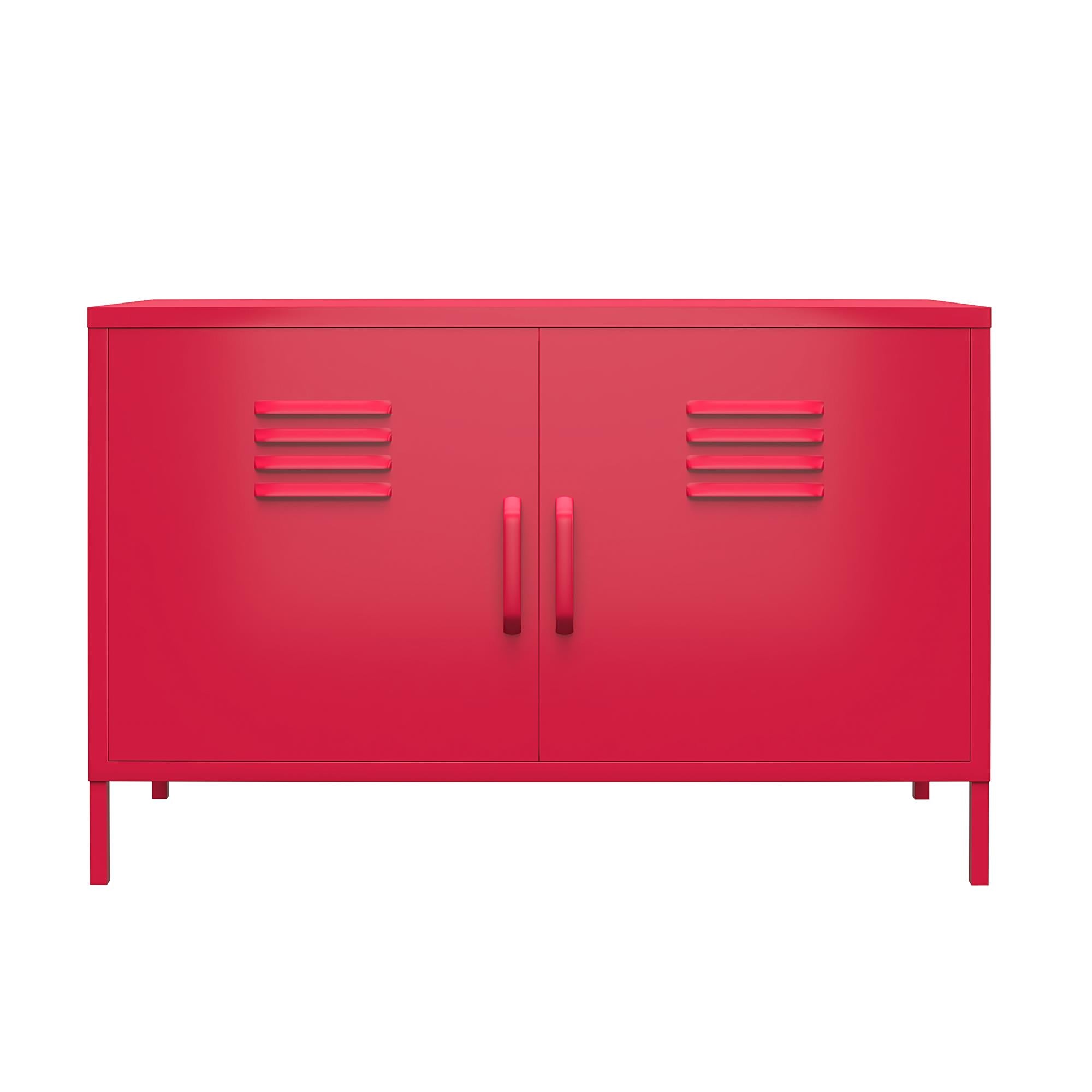 Novogratz Cache 2 Door Wide Metal Locker Accent Storage Cabinet - Magenta