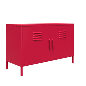 Novogratz Cache 2 Door Wide Metal Locker Accent Storage Cabinet - Magenta