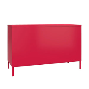 Novogratz Cache 2 Door Wide Metal Locker Accent Storage Cabinet - Magenta