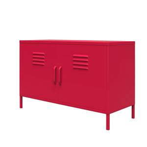 Novogratz Cache 2 Door Wide Metal Locker Accent Storage Cabinet - Magenta
