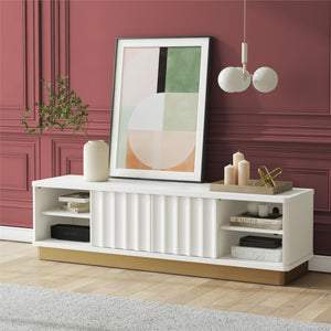 CosmoLiving Rene Modern Scalloped TV Stand for TVs up to 65" - White