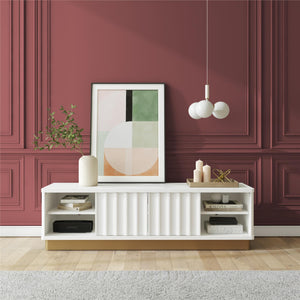 CosmoLiving Rene Modern Scalloped TV Stand for TVs up to 65" - White