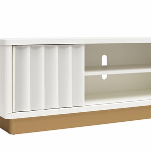 CosmoLiving Rene Modern Scalloped TV Stand for TVs up to 65" - White
