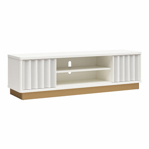 CosmoLiving Rene Modern Scalloped TV Stand for TVs up to 65" - White