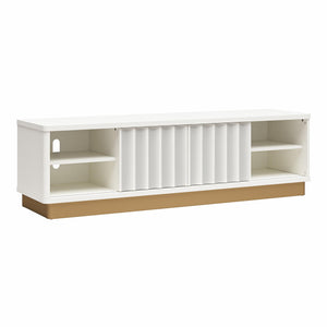 CosmoLiving Rene Modern Scalloped TV Stand for TVs up to 65" - White