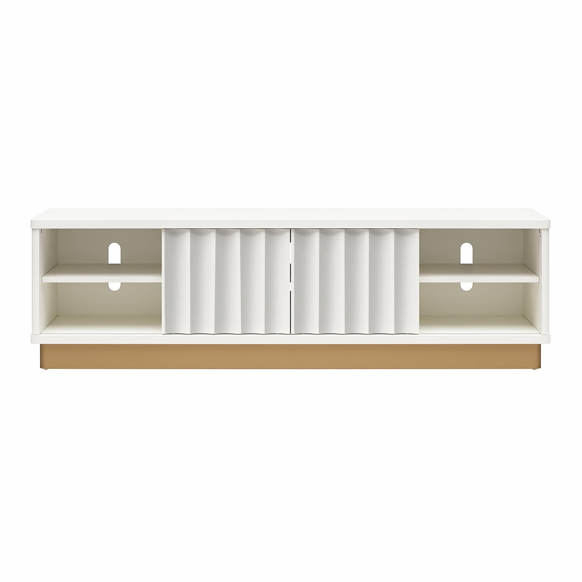CosmoLiving Rene Modern Scalloped TV Stand for TVs up to 65" - White
