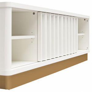 CosmoLiving Rene Modern Scalloped TV Stand for TVs up to 65" - White