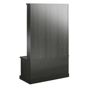 Knox County Entryway Bench Hall Tree with Coat Hooks and Shoe Storage, Black Oak - Black Oak