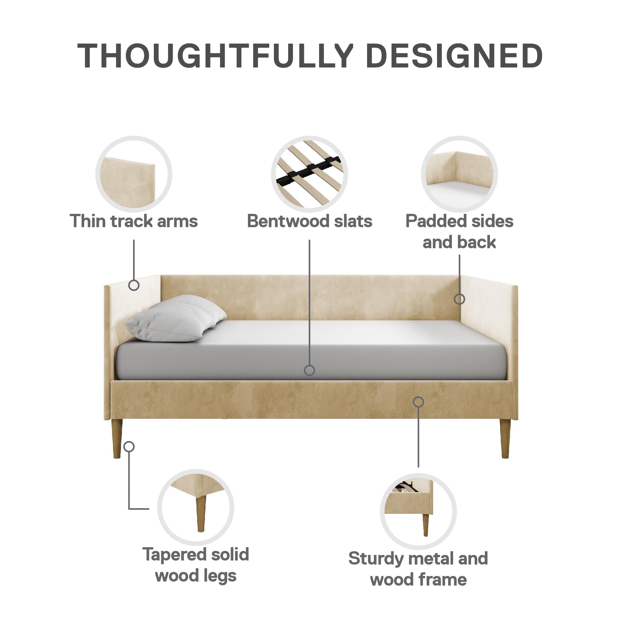 DHP Franklin Mid Century Daybed - Tan - Full