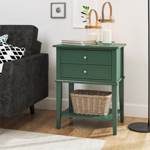 Ameriwood Home Franklin Accent Table with 2 Drawers - Hunter Green