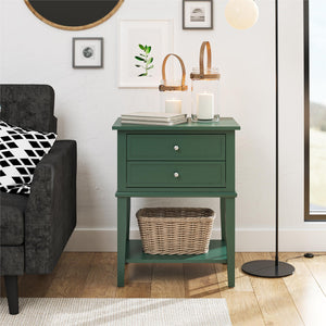 Ameriwood Home Franklin Accent Table with 2 Drawers - Hunter Green