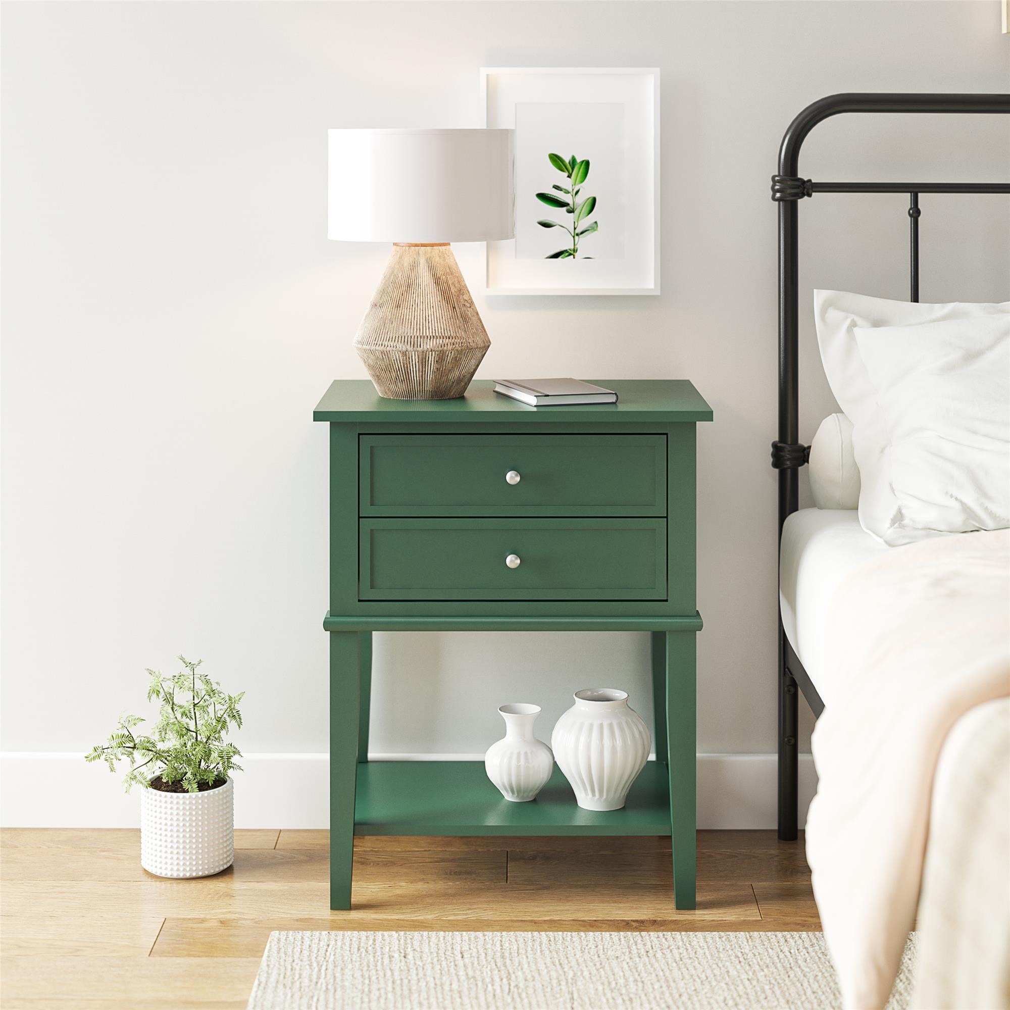 Ameriwood Home Franklin Accent Table with 2 Drawers - Hunter Green